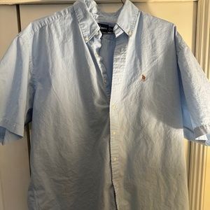 Classic Ralph Lauren Short Sleeved Button Down Shirt - Blue - XL